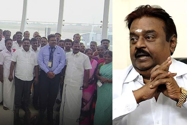 A Vijayakanth fan took 80 laborers to the Vijayakanth memorial at his own expense