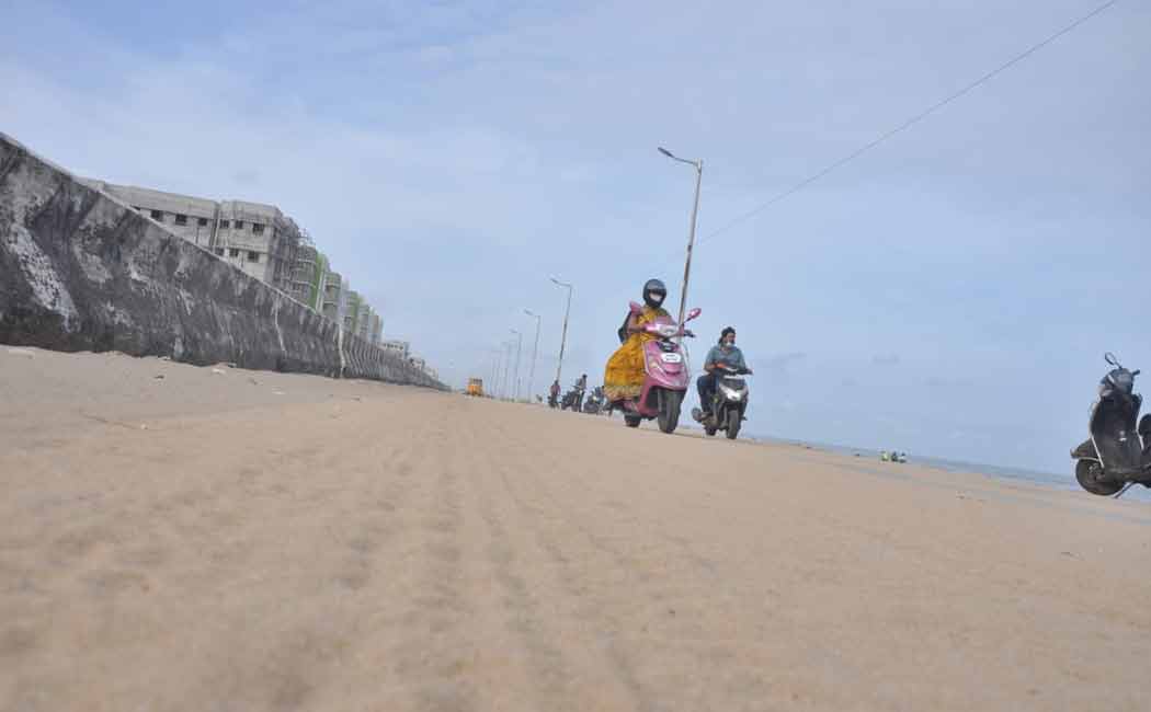 The deep depression that brought the sea sand to the road!