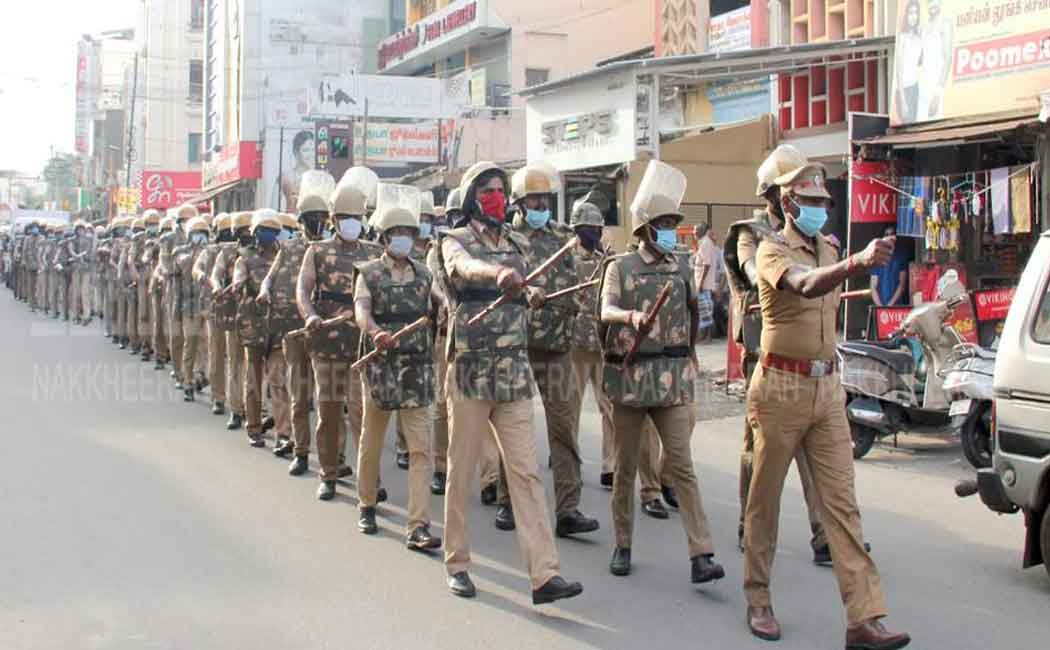 Police flag parade in Karur!