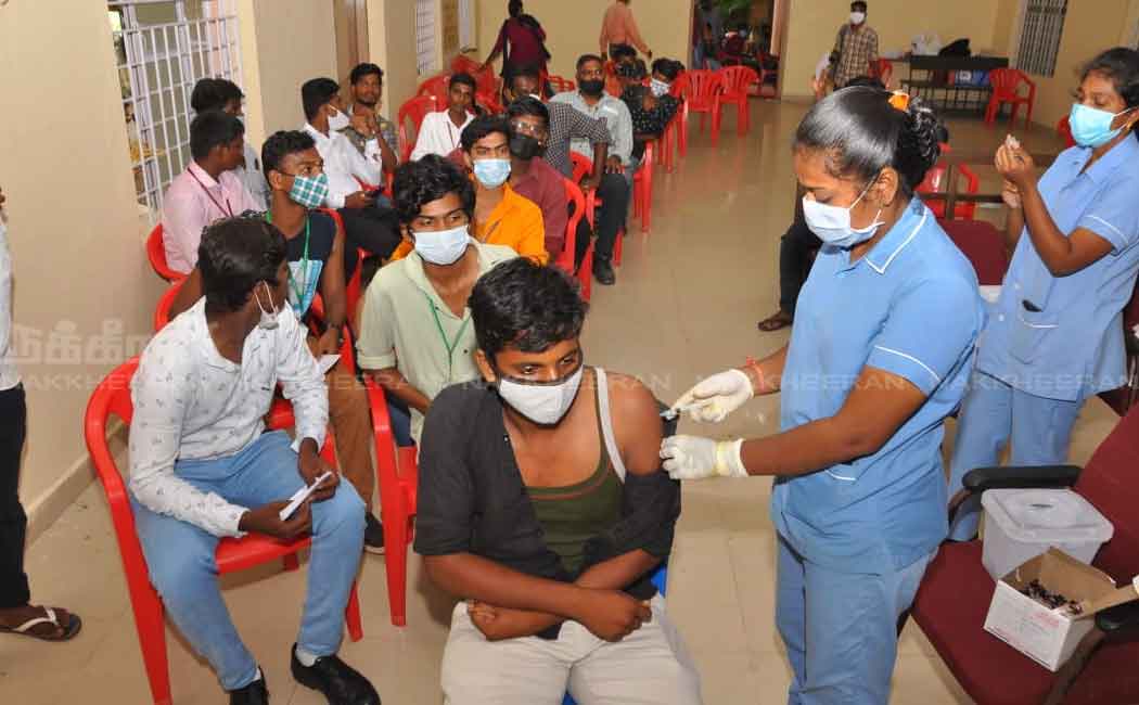 Vaccination camp for students in Nandanam
