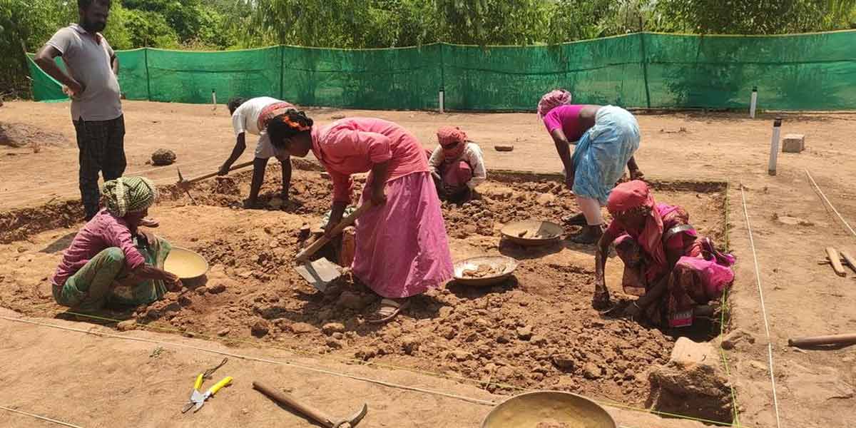 Brick construction known in Porpanaikottai excavations; Crowds of visitors