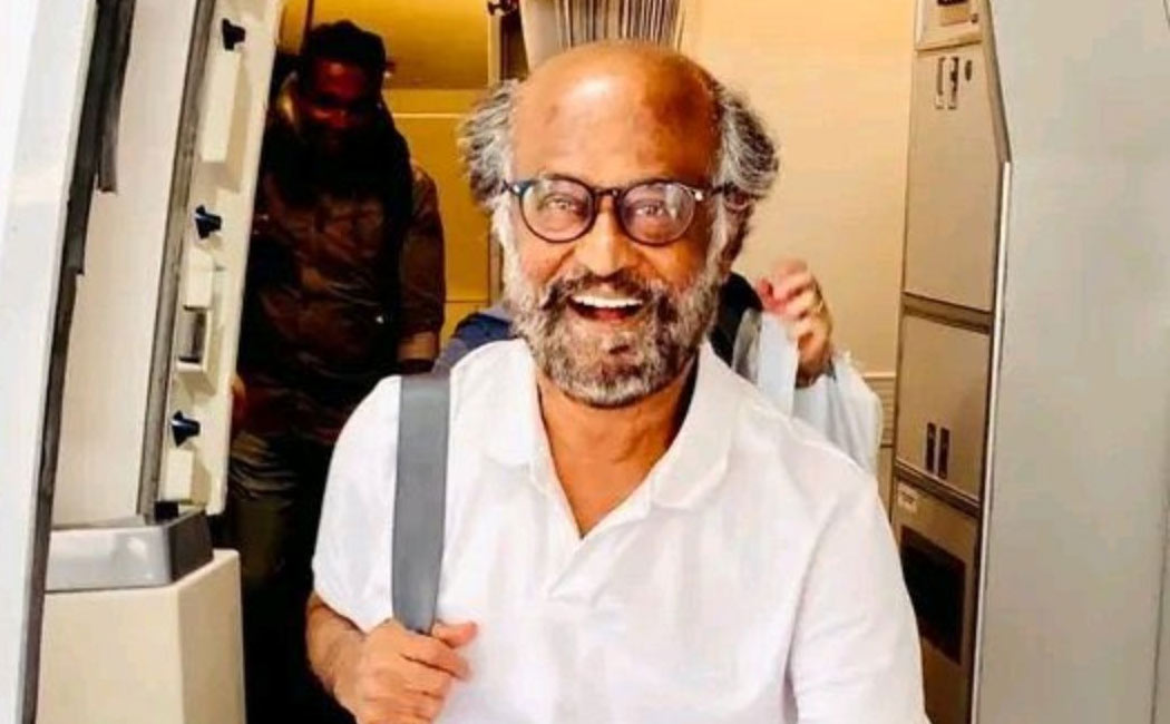 rajini returns chennai from maldives