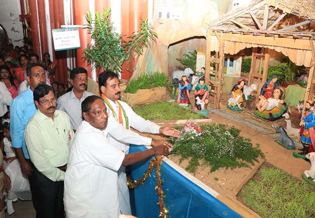 puducherry Christmas celebration cm narayana samy participate