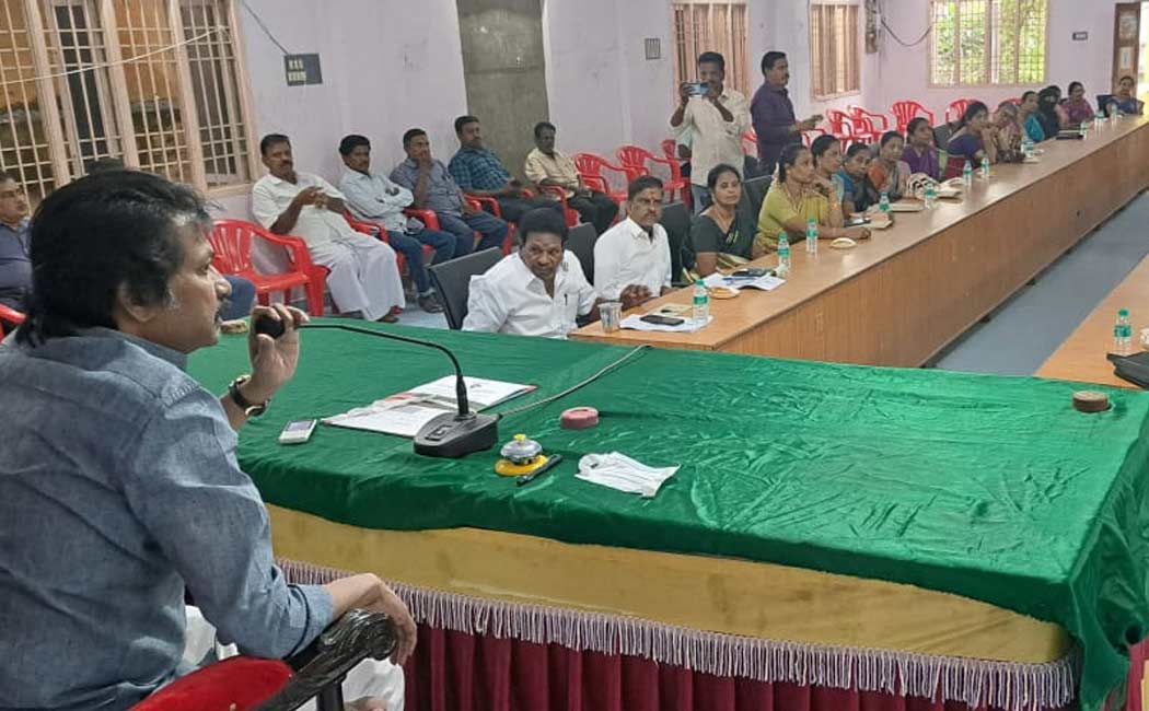 Chairman city council meeting construction new houses demolished houses Chidambaram