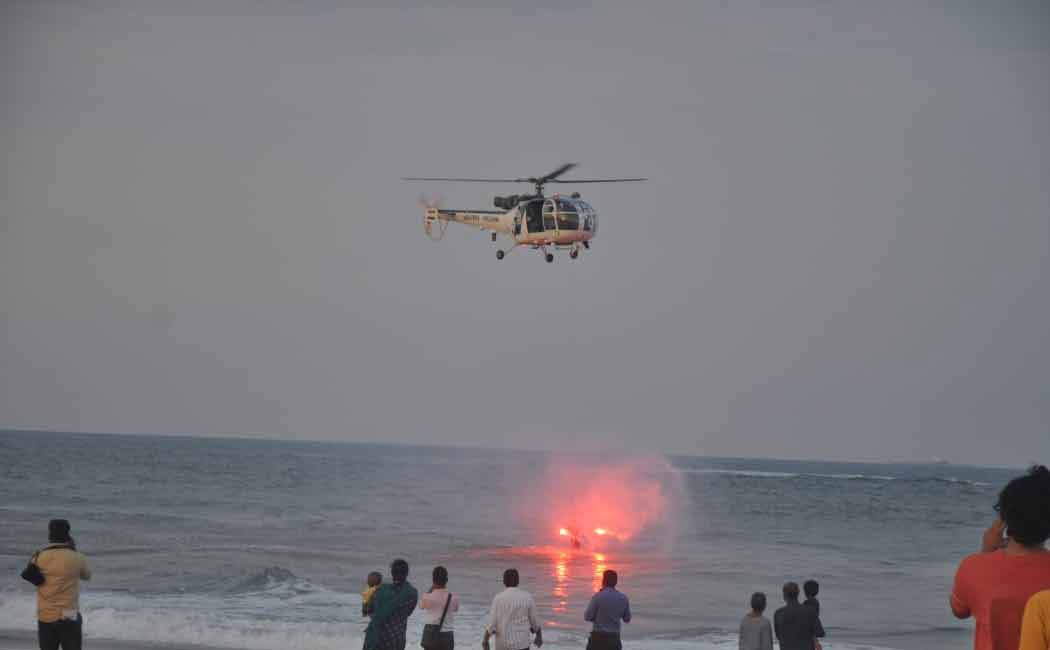 Rehearsal of rescue work to quickly rescue those missing at sea
