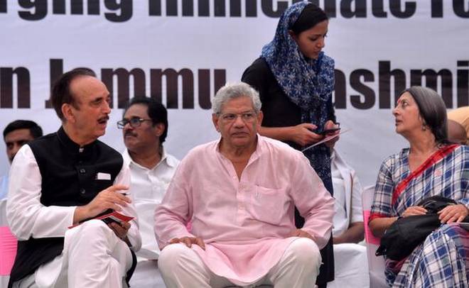 JAMMU KASHMIR ARRIVE MARXIST COMMUNIST LEADER SITHARAM YECHURY SUPREME COURT ORDER