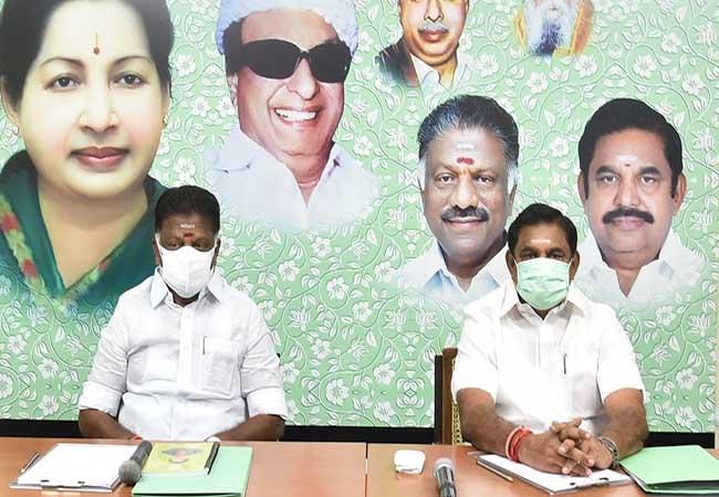 admk leaders eps and ops statement former ninister places raid