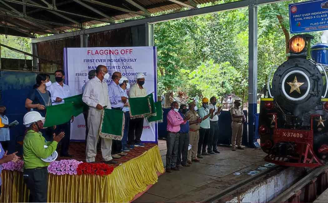 The railway manager who flagged off the X-Class type steam engine
