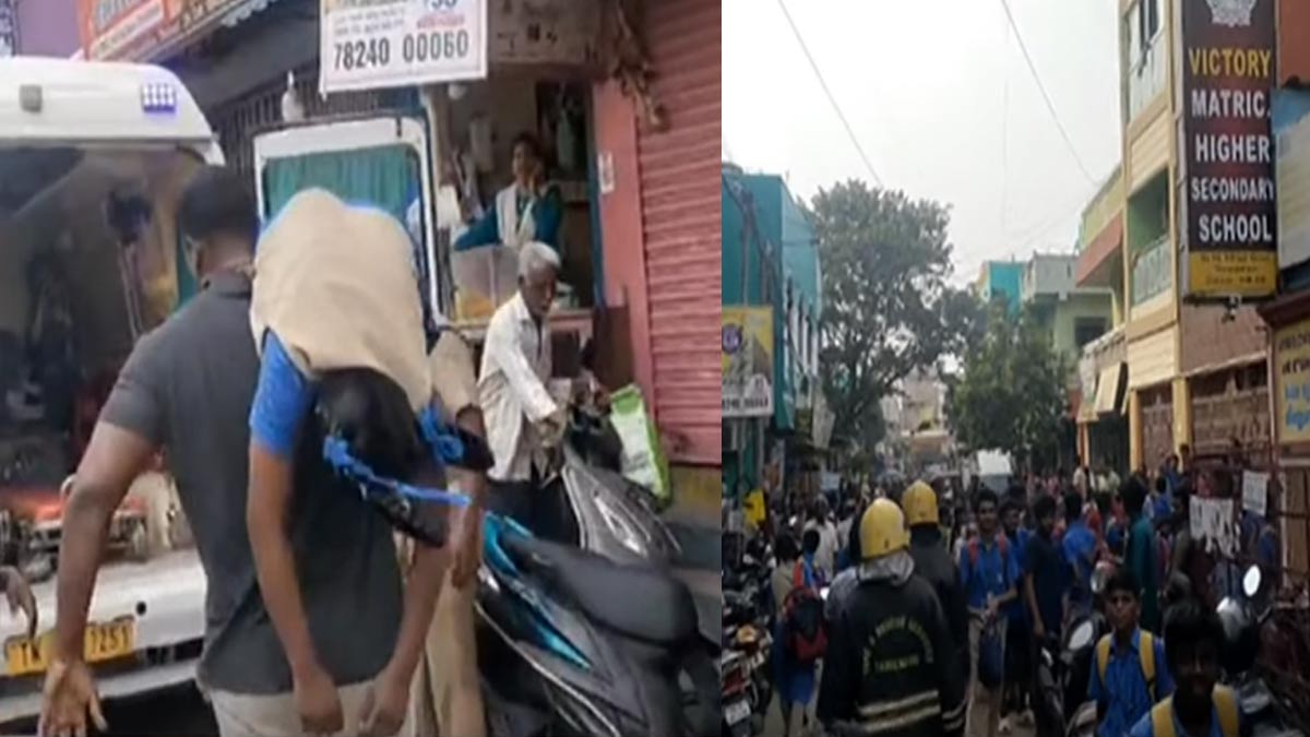 gas leak in private school; There is excitement in Thiruvetriyur