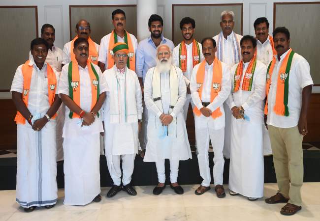 puducherry bjp mlas meet prime minister his residence