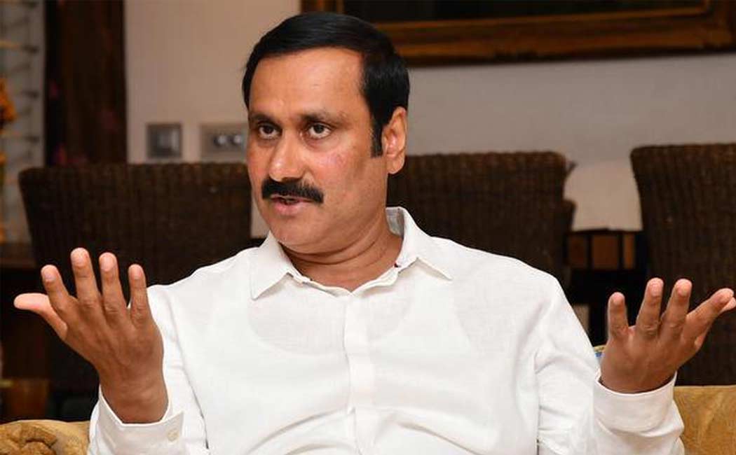 pmk leader anbumani ramadoss said Tamils will live as slaves in Tamil Nadu about railway job