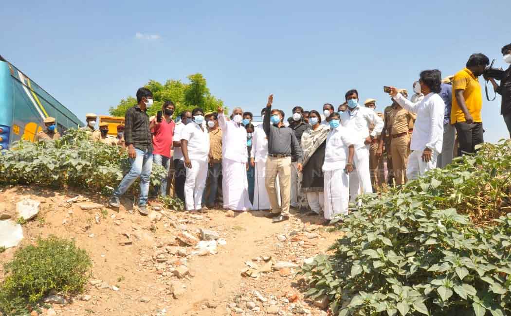 Recovery of temple property; Minister inspects live