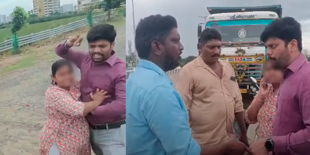 Lorry driver hits car driver; A crying wife