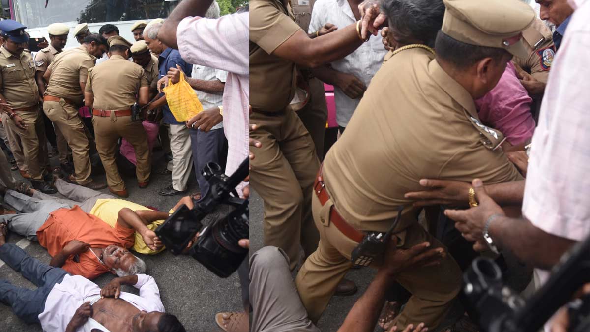 Retired workers who went on strike; Police make arrests (Photos)