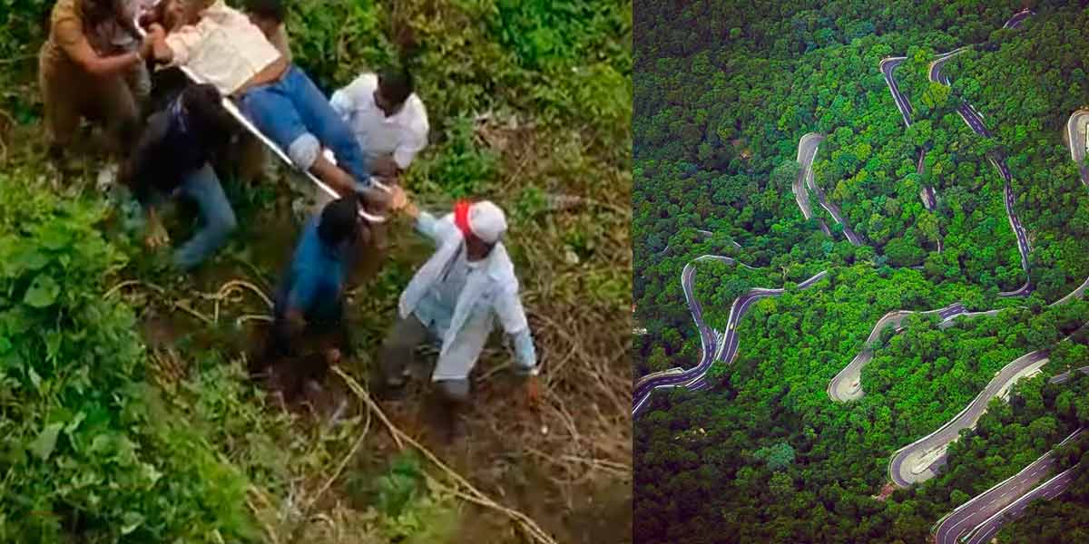 Man rescued after falling down 60 feet ditch with bike