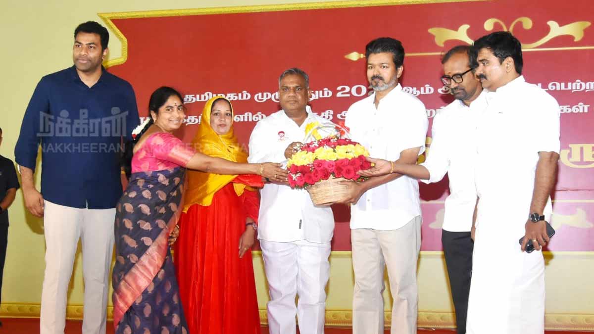 TVK Vijay presenting the Education Award (Pictures)