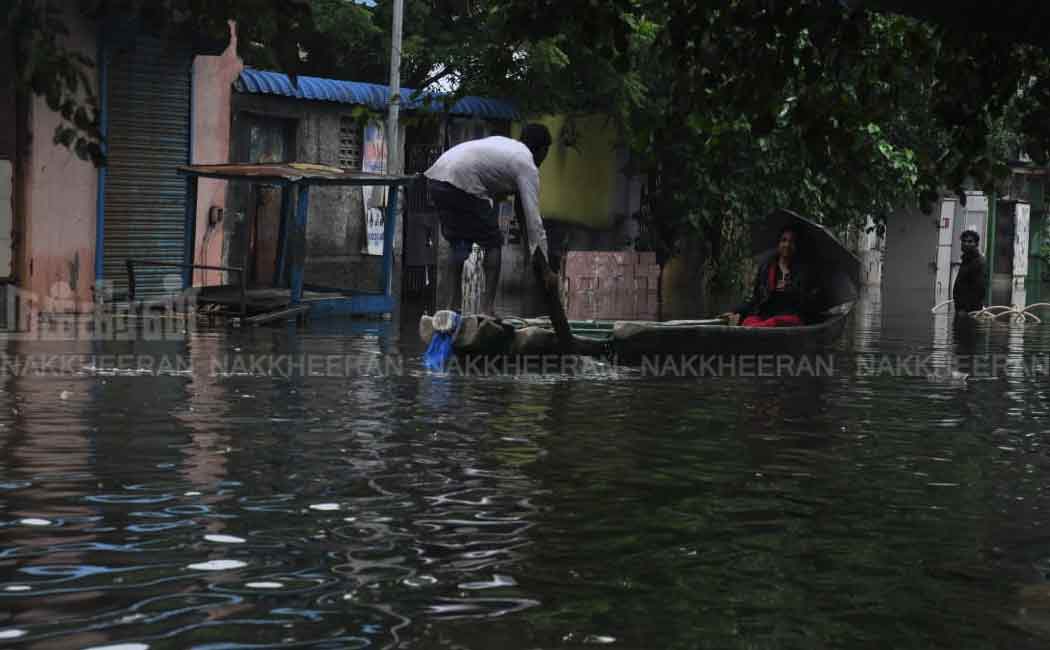 Increased rain water ... Public traveling by boat