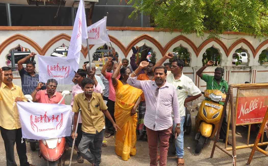 Demonstrators demanding the opening of a coach on a train