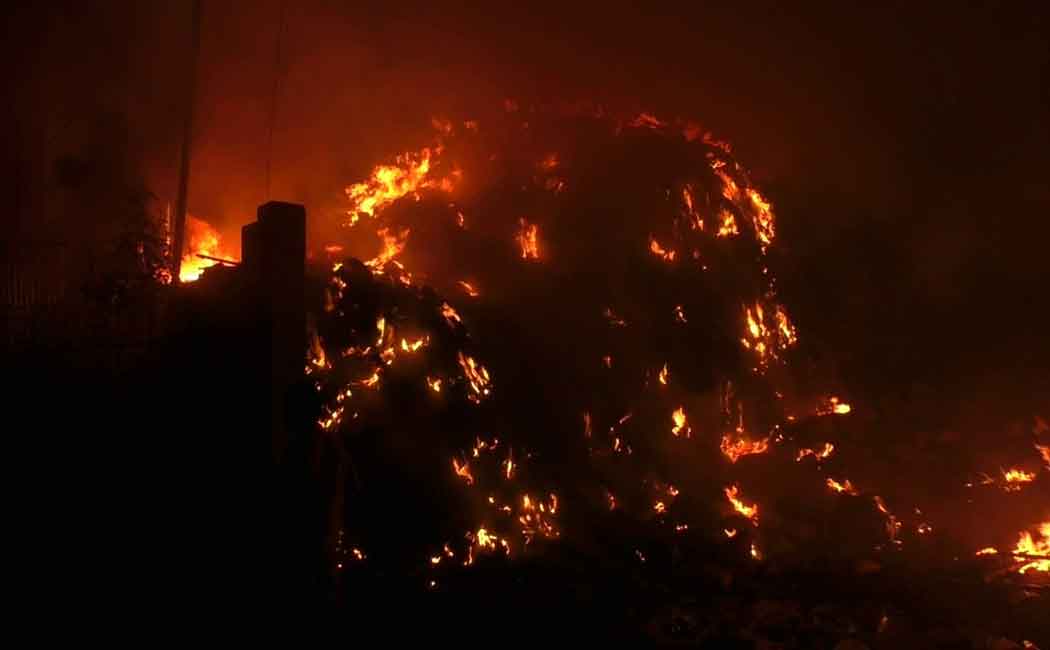 Burning fire ... Firefighters who acted quickly