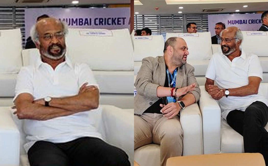 rajini watching india vs australia match in mumbai