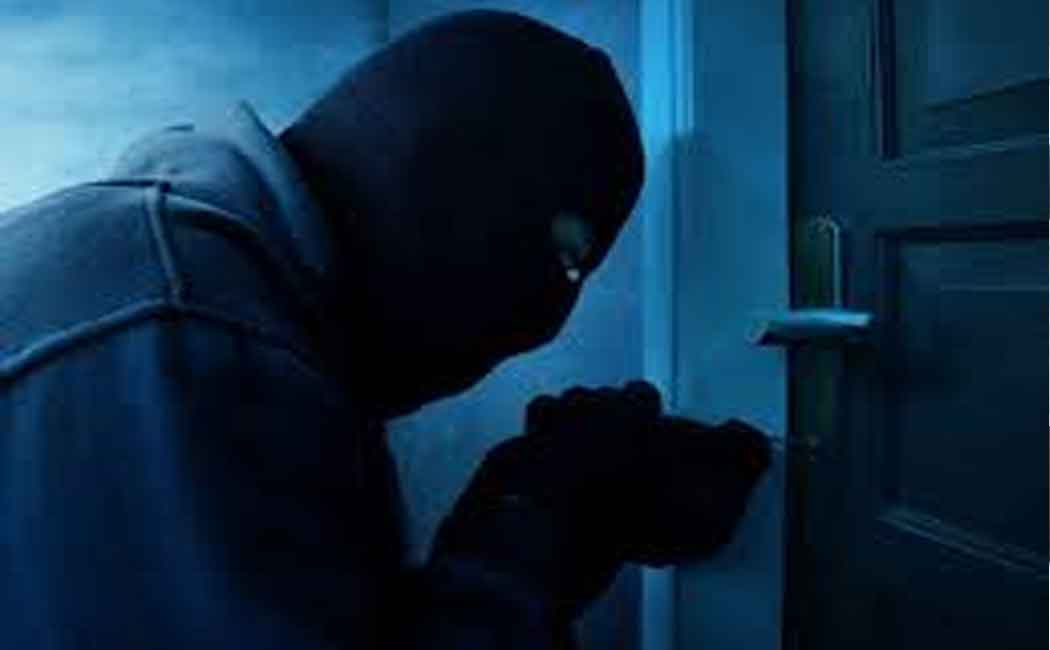 The thief who broke down the outer door of the house ... The owner of the house who was shocked when he saw it coming out