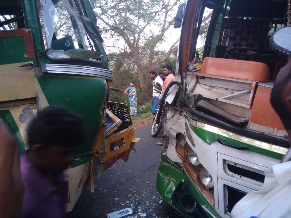 damaged road..accident in vellore