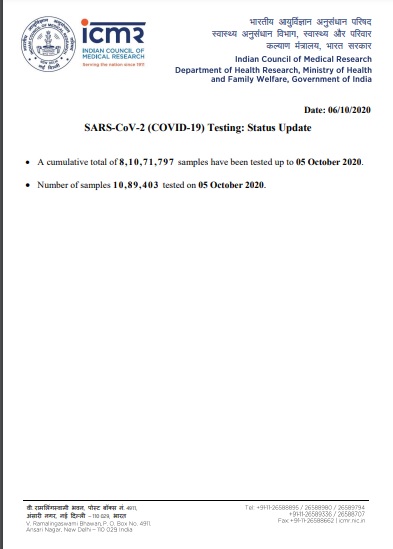 india coronavirus samples tested icmr