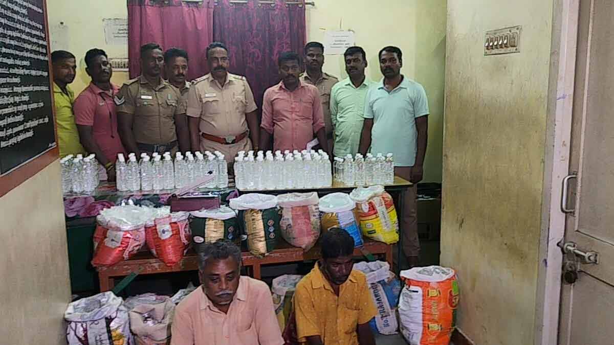 500 liters of liquor seized; Two arrested