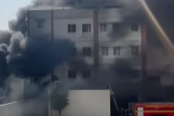 Terrible fire accident in tire godown in chennai