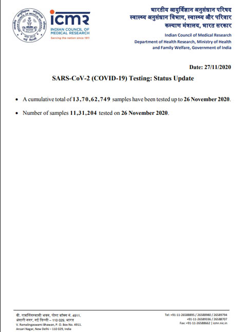 india coronavirus samples tested icmr details