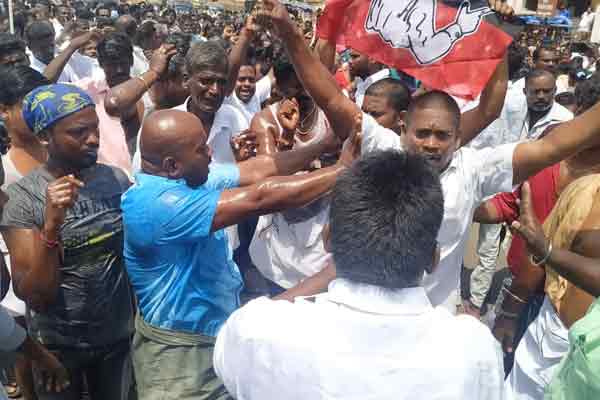 Sivagangai MLA Seat minister Baskaran supporters