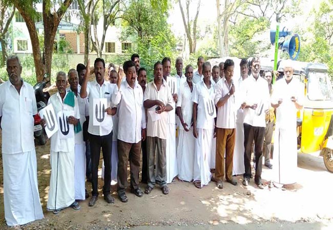 cuddalore panruti farmers strike based on rain water harvesting lake cleaning