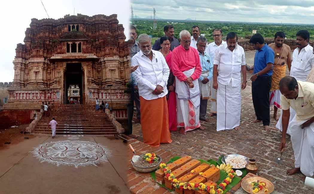 Ministers pulling the Chariot of Manikka Vinayagar shrine