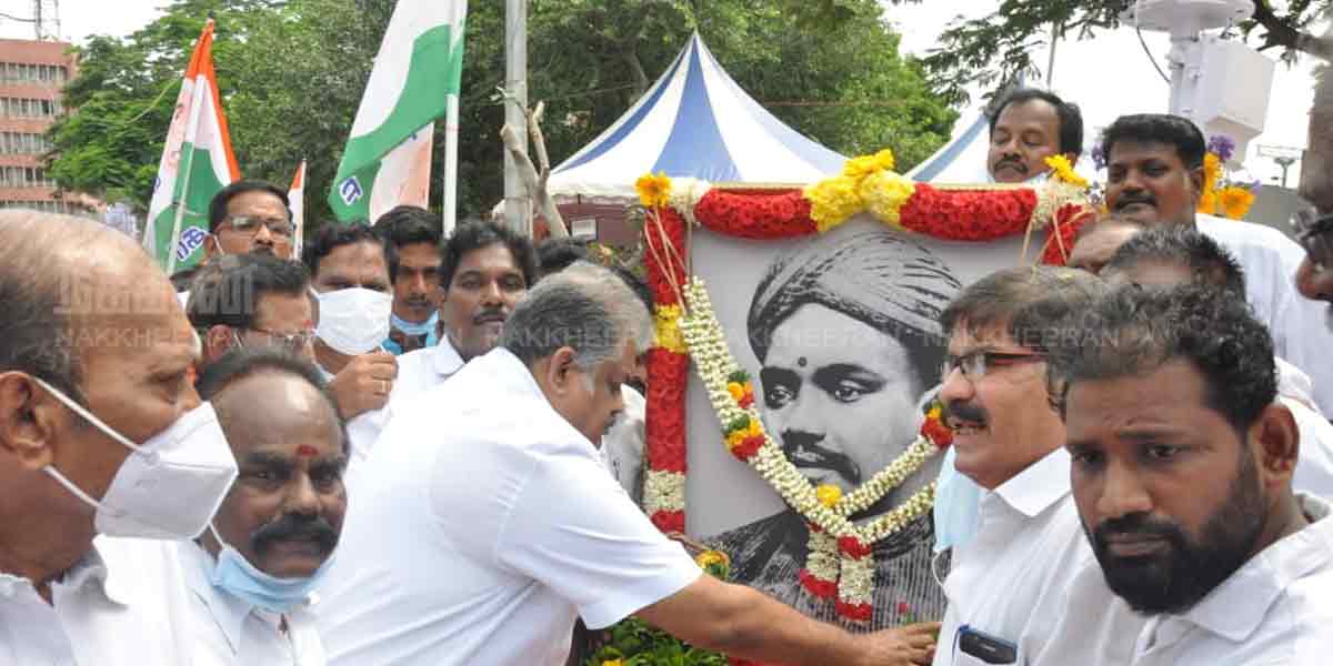 V. O. Chidambaram Pillai Political parties paying homage to the portrait (images)