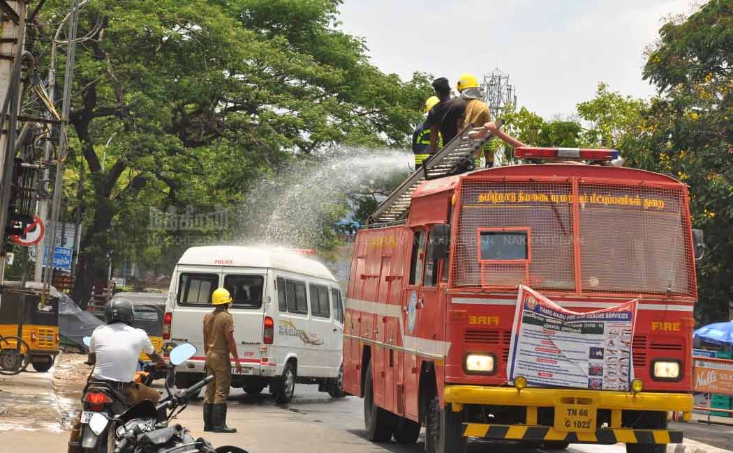 Disinfectant spray throughout puthupettai