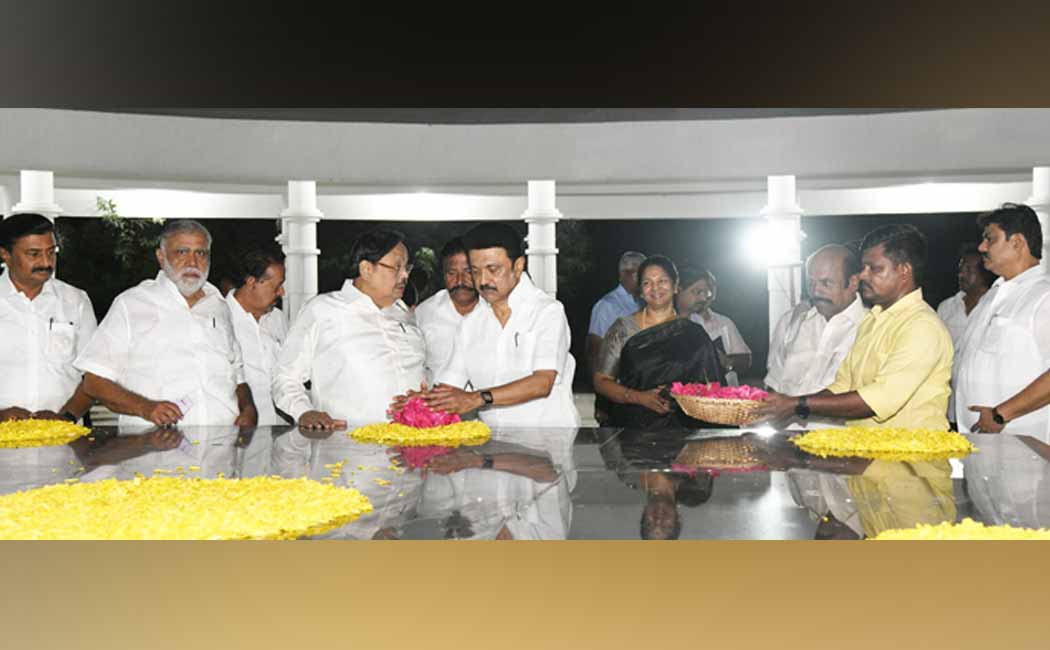 arignar Anna kalaignar Memorial at Chief Minister M. K. Stalin