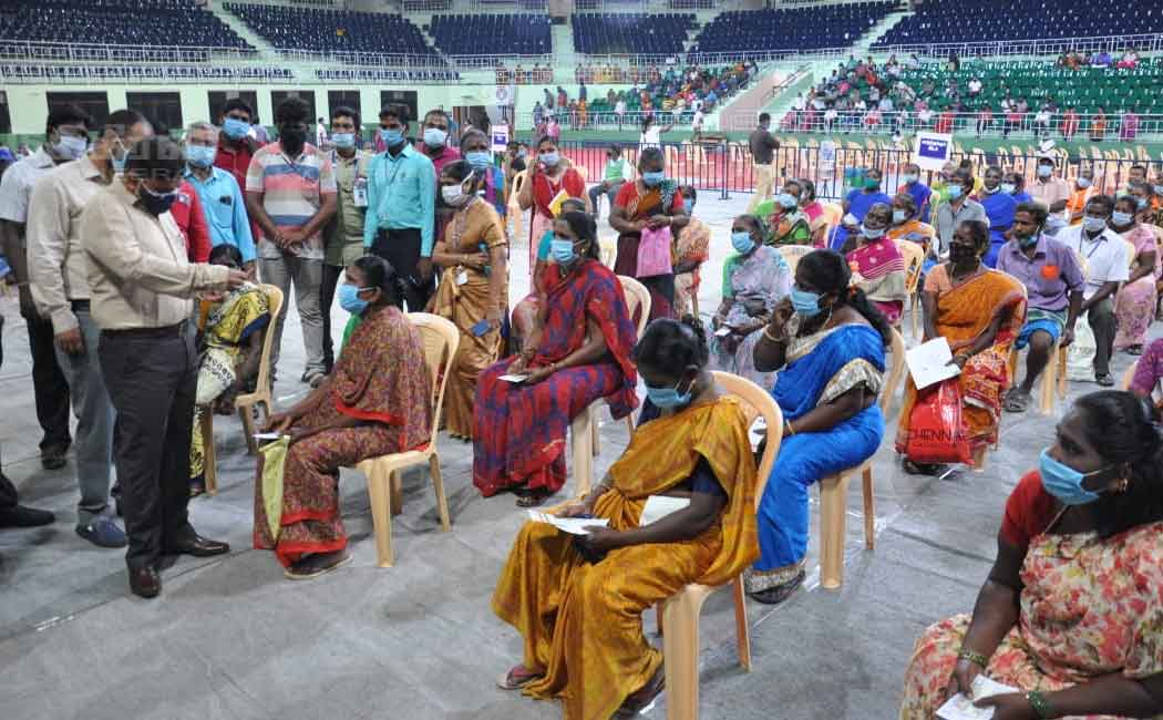 Corona Vaccination Camp at Nehru Indoor Stadium