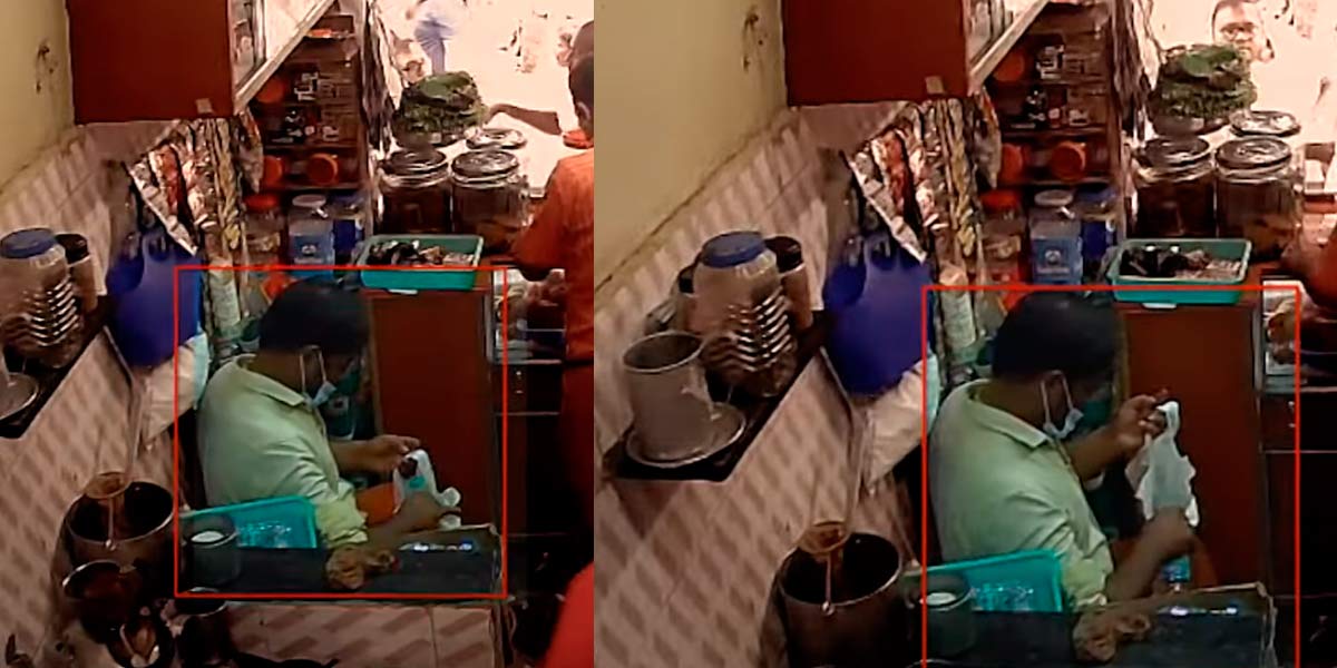 A person sitting in a tea shop casually made a petrol bomb; Shocking CCTV footage