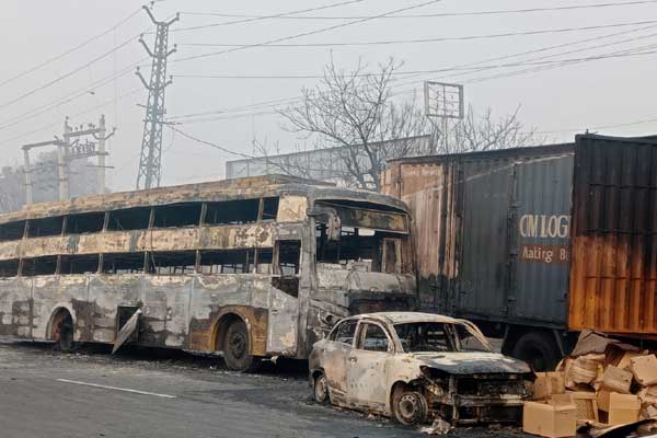 Terrible fire at petrol station in jaipur, rajasthan