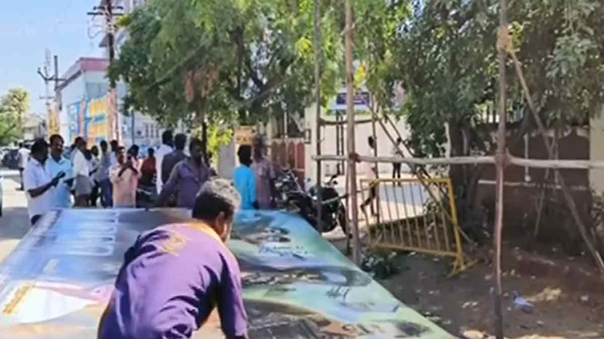 Removal of Vijay banners placed without permission
