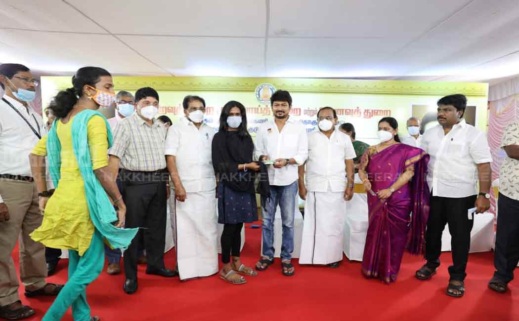 MLA Udayanithi Stalin who provided welfare assistance to the people