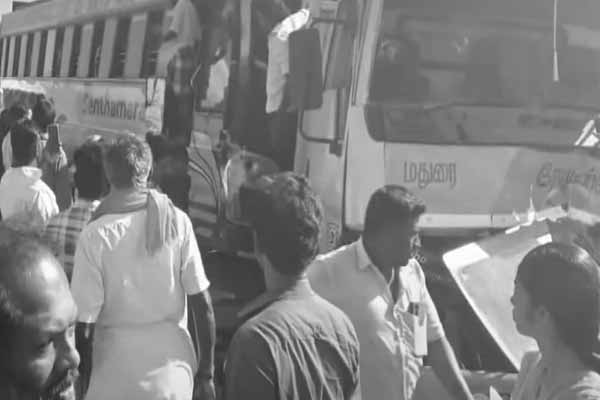 bus lorry incident at madurai one person lost his life