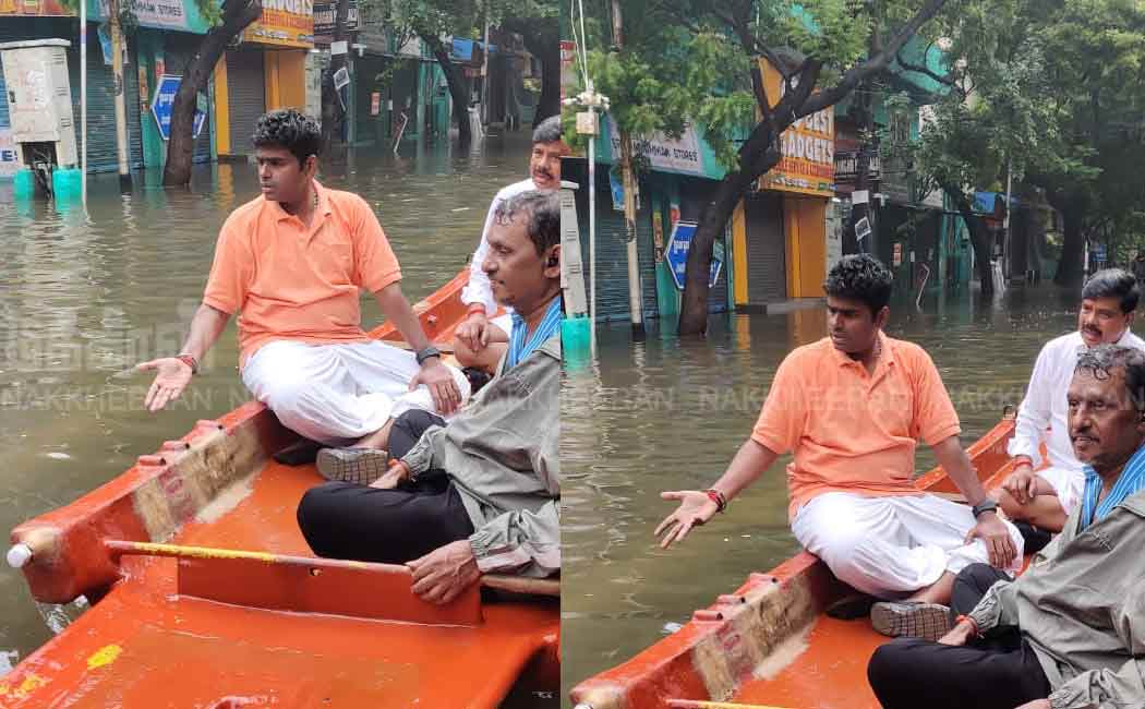 Annamalai visited the affected areas by boat