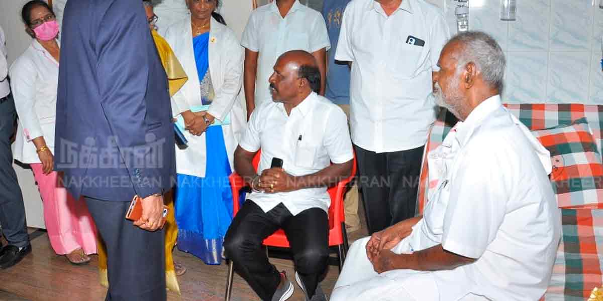 Minister M. Subramanian personally inquired about Nallukannu's well-being (Photos)