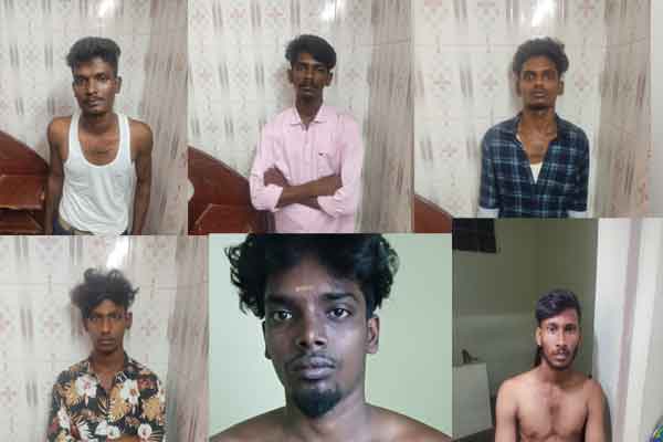 Ponnery police arreste seven people including one minor