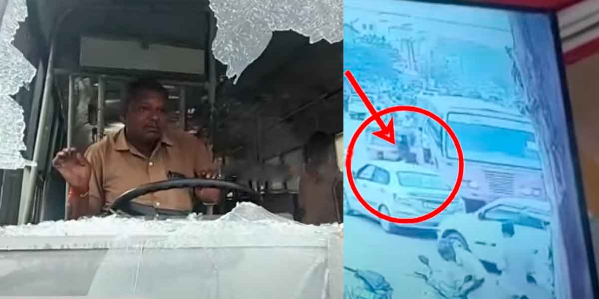 Breaking the glass of the government bus