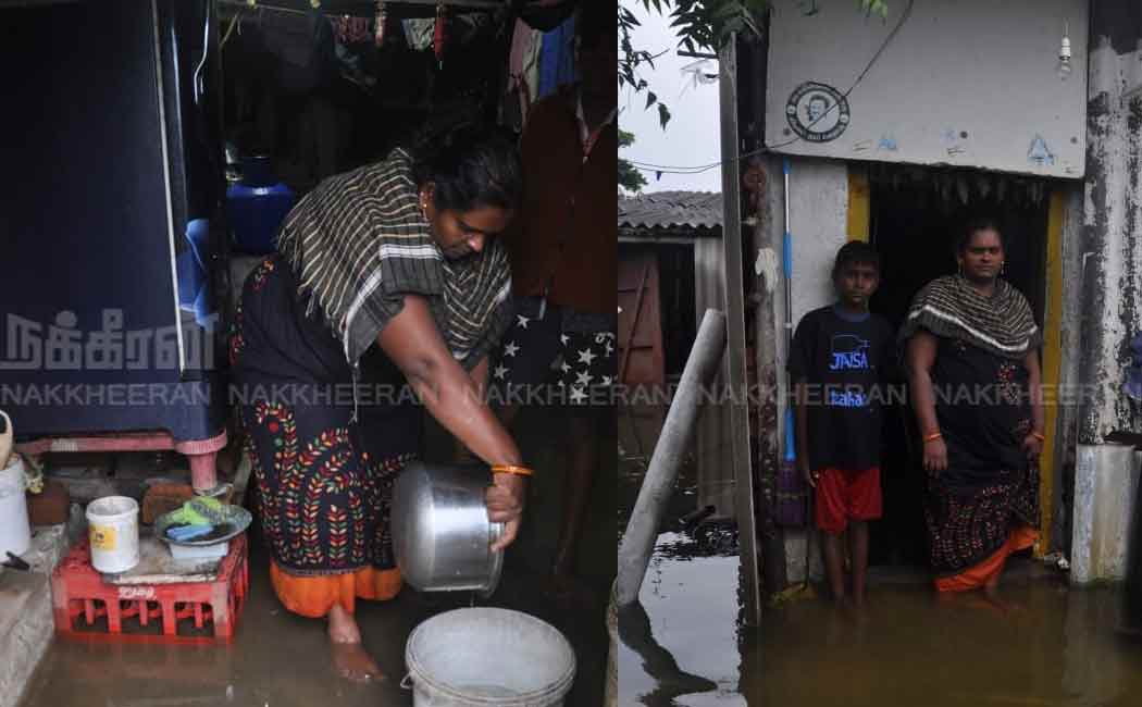 Rain water seeps into houses due to continuous heavy rain