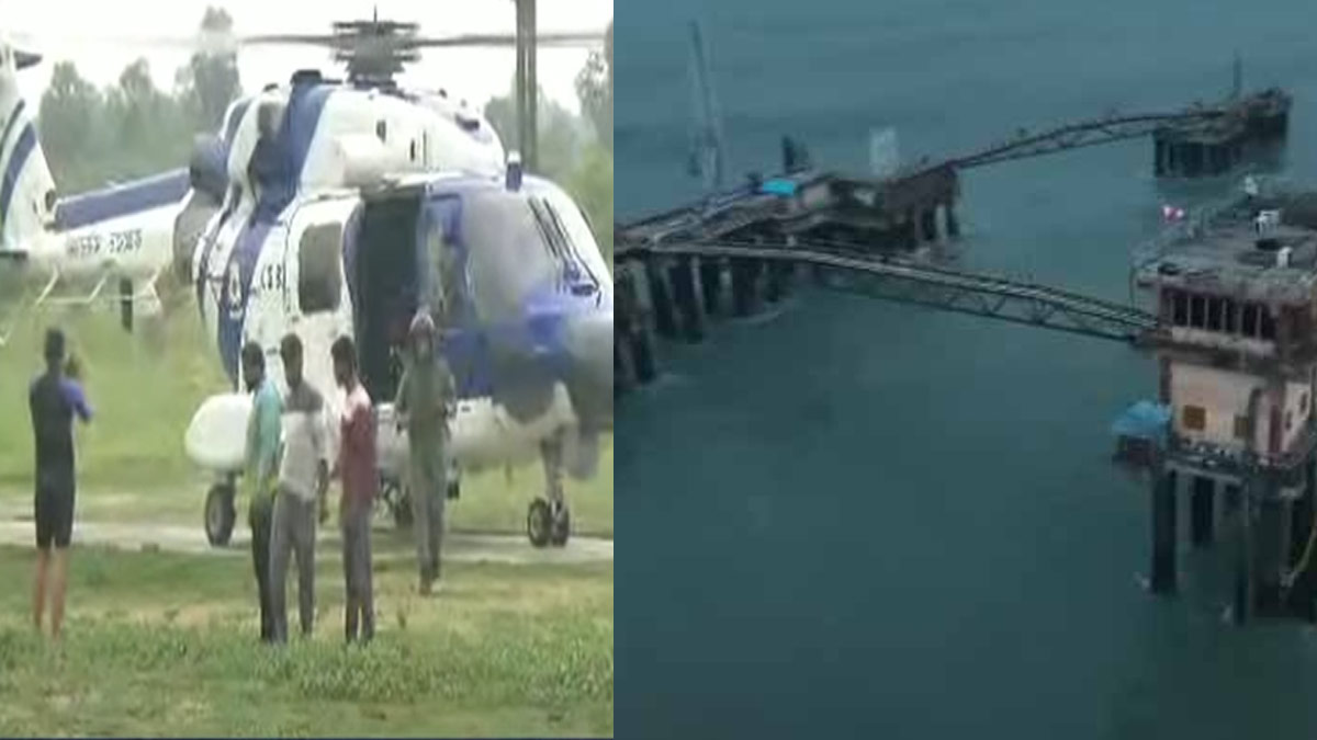 Fishermen stuck in the sea rescued by helicopter