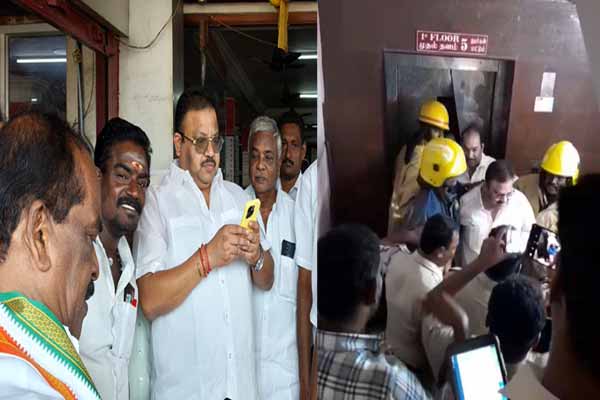 MP stuck in elevator in cuddalore