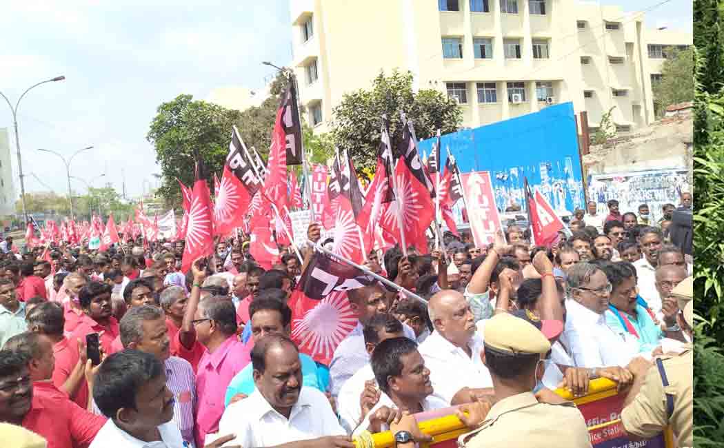 Trade union struggle on Anna salai